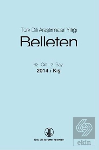 Türk Dili Araştırmaları Yıllığı - Belleten 62. Cİl