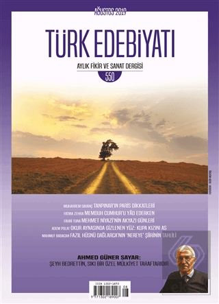 Türk Edebiyatı Dergisi Sayı: 550 Ağustos 2019