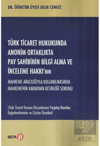 Türk Ticaret Hukukunda Anonim Ortaklıkta Pay Sahib