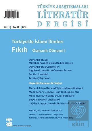Türkiye Araştırmaları Literatür Dergisi Cilt 11 Sa