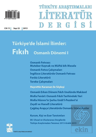 Türkiye Araştırmaları Literatür Dergisi Cilt 11 Sa