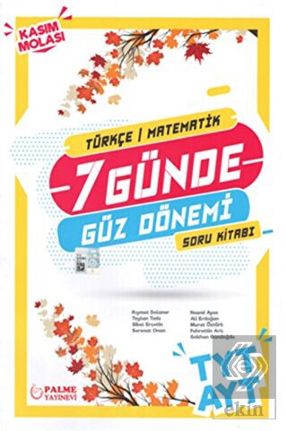TYT AYT 7 Günde Güz Dönemi Türkçe Matematik Soru B