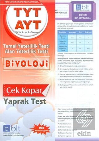 TYT AYT Biyoloji Yaprak Test