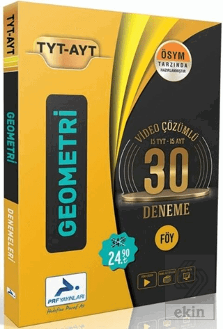 TYT AYT Geometri Video Çözümlü 30 Deneme