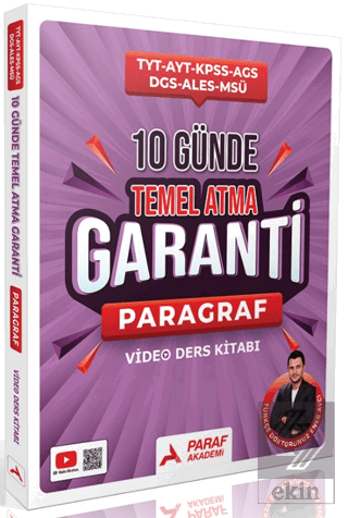 TYT AYT KPSS AGS DGS ALES MSÜ 10 Günde Temel Atma Garanti Paragraf Vid