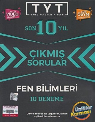 TYT Fen Bilimleri Karması Tıpkı Basım 10 Deneme