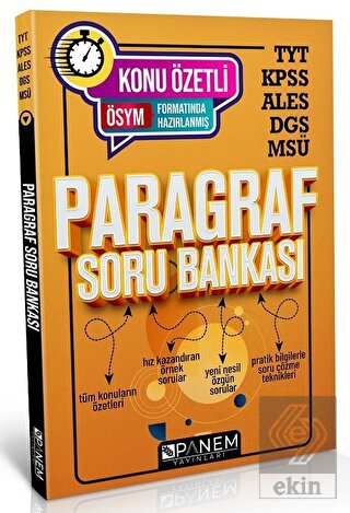 TYT KPSS ALES DGS MSÜ Paragraf Soru Bankası