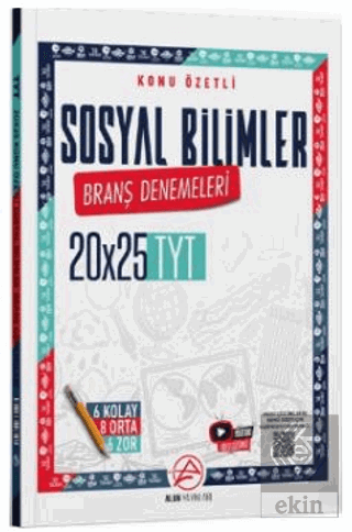 TYT Sosyal Bilimler Konu Özetli 20 x 25 Branş Denemeleri Kollektif Ala