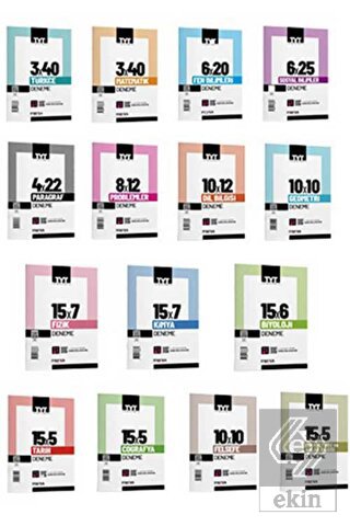 TYT Tüm Dersler Branş Deneme Sınavı Seti 15 Kitap