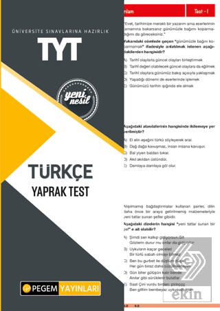 TYT Türkçe Yaprak Test