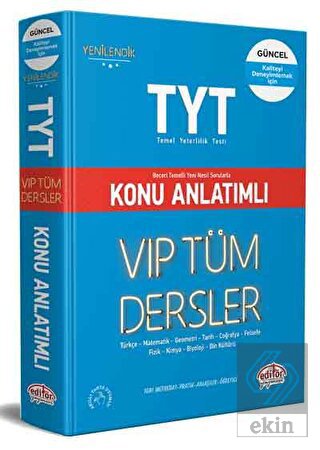 TYT VIP Tüm Dersler Konu Anlatımlı