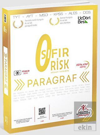 ÜçDörtBeş Yayınları Paragraf Sıfır Risk