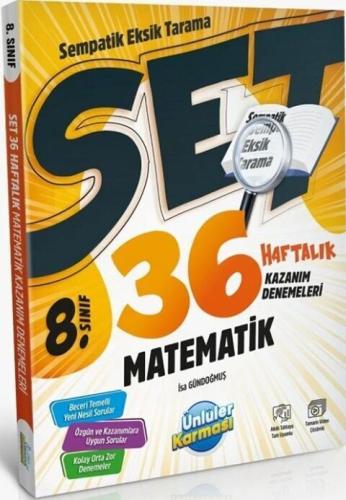 Ünlüler Yayınları 8. Sınıf Matematik SET 36 Haftalık Kazanım Denemeler