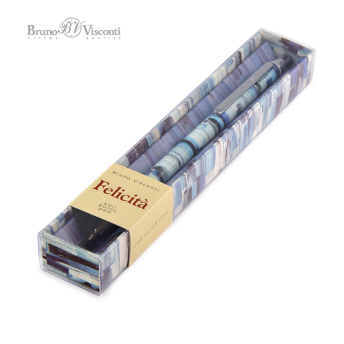 Vj Felicita Tükenmez Kalem Kutulu Metal Gövde Renkli Ahşap Desen 0.7mm