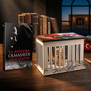 Ya Atatürk Olmasaydı ve Atatürk Büstlü Ahşap Anıtkabir Işıklı Maket