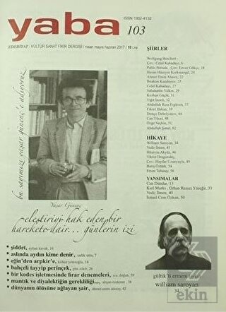 Yaba Edebiyat Dergisi Sayı: 103 /Nisan Mayıs Hazir