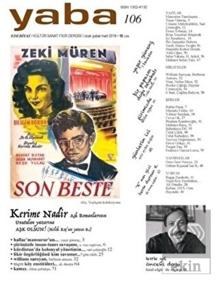 Yaba Edebiyat Dergisi Sayı: 106 Ocak-Şubat-Mart 20
