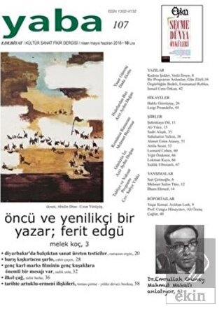 Yaba Edebiyat Dergisi Sayı: 107 Nisan-Mayıs-Hazira