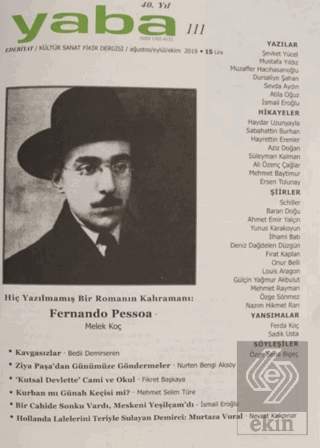 Yaba Edebiyat Dergisi Sayı: 111 Ağustos - Eylül - Ekim 2019