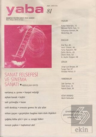 Yaba Edebiyat Dergisi Sayı: 81
