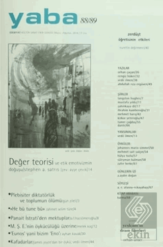 Yaba Edebiyat Dergisi Sayı: 88/89