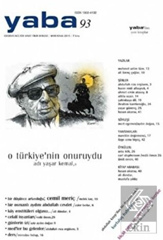 Yaba Edebiyat Dergisi Sayı: 93