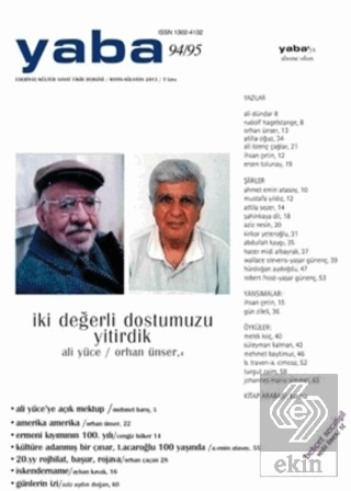 Yaba Edebiyat Dergisi Sayı: 94-95