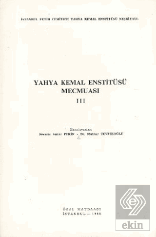 Yahya Kemal Enstitüsü Mecmuası 3. Cilt