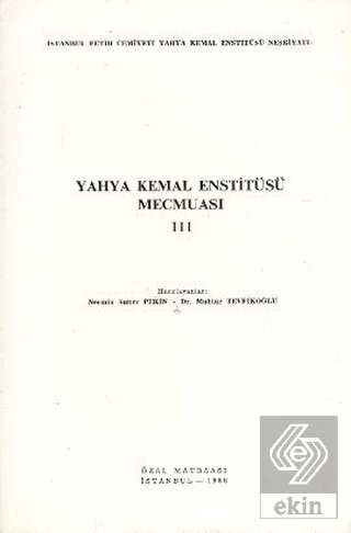 Yahya Kemal Enstitüsü Mecmuası 3. Cilt