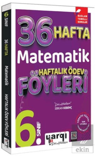 Yargı Ders Arkadaşım 6. Sınıf Matematik 36 Haftalık Ödev Föyleri Kolek