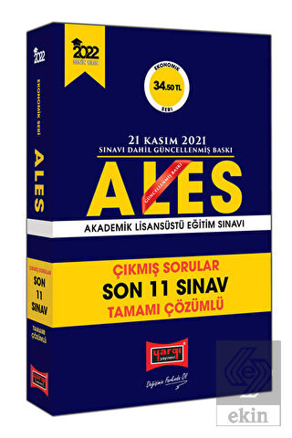 Yargı Yayınları 2022 ALES Ekonomik Seri Tamamı Çözümlü Son 11 Sınav Çı