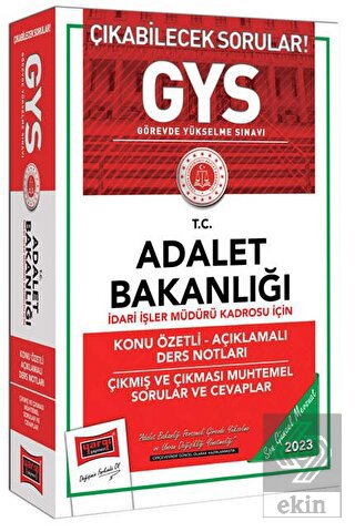 Yargı Yayınları 2023 Adalet Bakanlığı GYS İdari İş