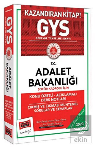 Yargı Yayınları 2023 Adalet Bakanlığı Şöför Kadros