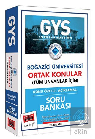 Yargı Yayınları GYS Boğaziçi Üniversitesi Görevde