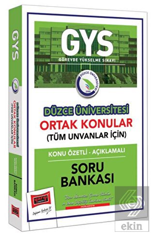 Yargı Yayınları GYS Düzce Üniversitesi Ortak Konul