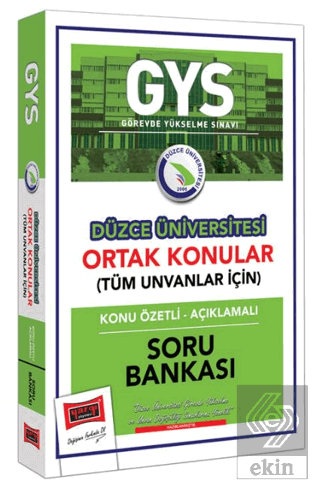 Yargı Yayınları GYS Düzce Üniversitesi Ortak Konul