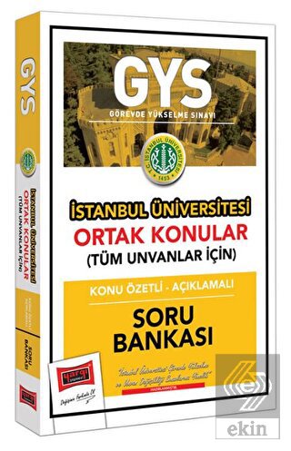 Yargı Yayınları GYS İstanbul Üniversitesi Ortak Ko