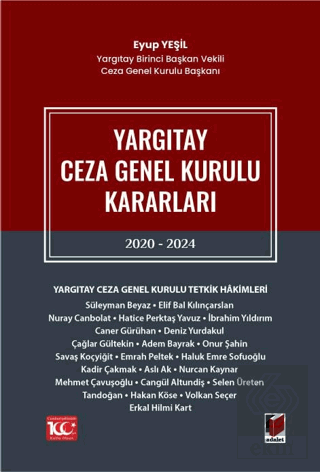 Yargıtay Ceza Genel Kurulu Kararları 2020 - 2024
