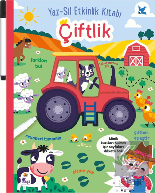 Yaz-Sil Etkinlik Kitabı – Çiftlik (Kalemli)