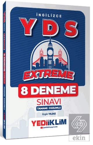 YDS İngilizce Extreme Tamamı Çözümlü 8 Deneme Sınavı Ergin Yıldız Yedi