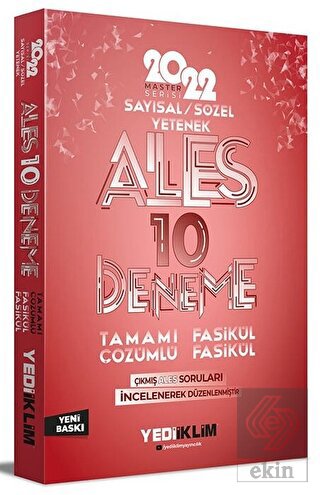 Yediiklim 2022 Master Serisi Ales Sayısal Sözel Ye