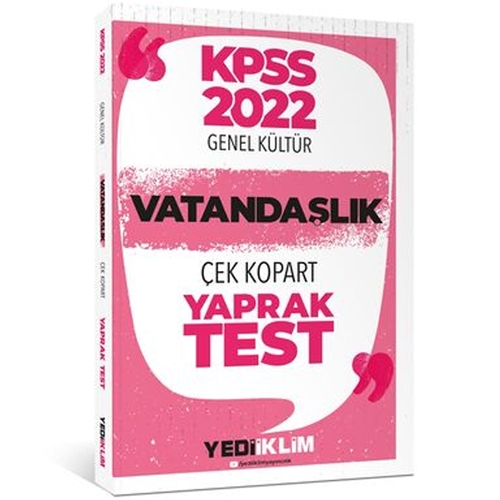 Yediiklim Yayınları 2022 KPSS Lisans Genel Kültür