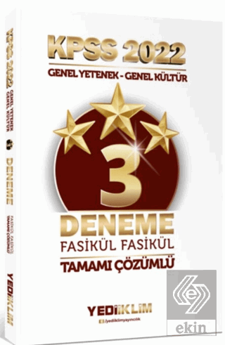 Yediiklim Yayınları 2022 KPSS Lisans GY-GK Tamamı Çözümlü Fasikül 3 Yı