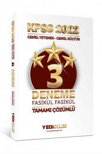 Yediiklim Yayınları 2022 KPSS Lisans GY-GK Tamamı Çözümlü Fasikül 3 Yı