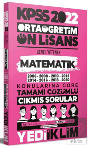 Yediiklim Yayınları 2022 KPSS Ön Lisans Genel Yete
