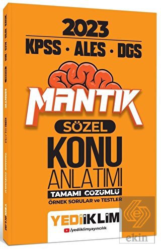 Yediiklim Yayınları 2023 KPSS ALES DGS Sözel Mantı