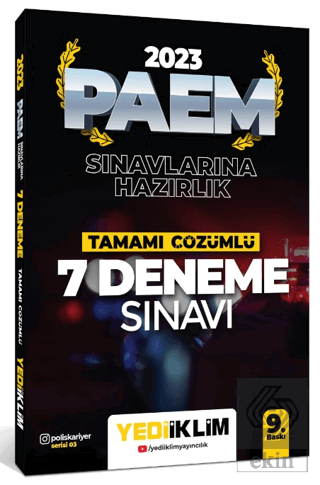 Yediiklim Yayınları 2023 PAEM Sınavlarına Hazırlık