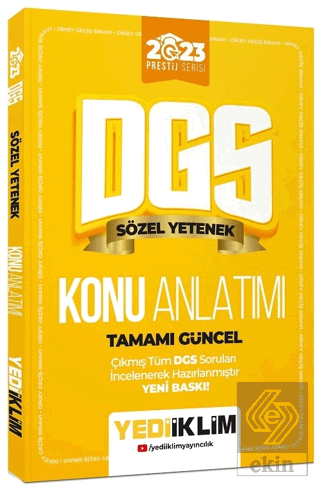 Yediiklim Yayınları 2023 Prestij Serisi Dgs Sözel