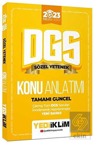 Yediiklim Yayınları 2023 Prestij Serisi Dgs Sözel