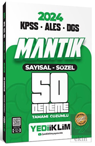 Yediiklim Yayınları 2024 KPSS - ALES - DGS Mantık
